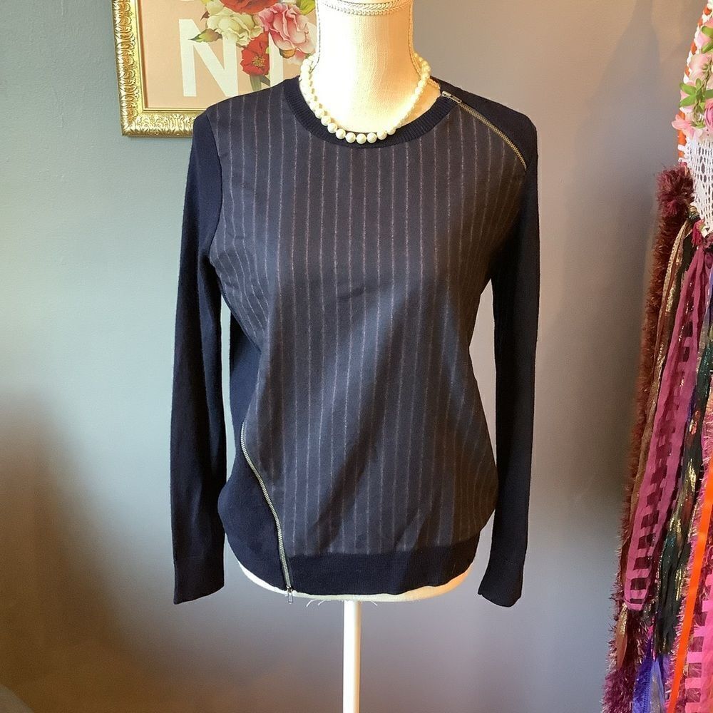 J. Crew Navy Wool Crew Neck Sweater‎
